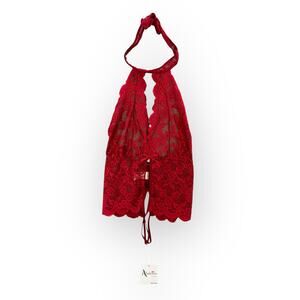 Ababoon Maroon Crotchless Lingerie Tie Top &  NWT Sz M | [84]